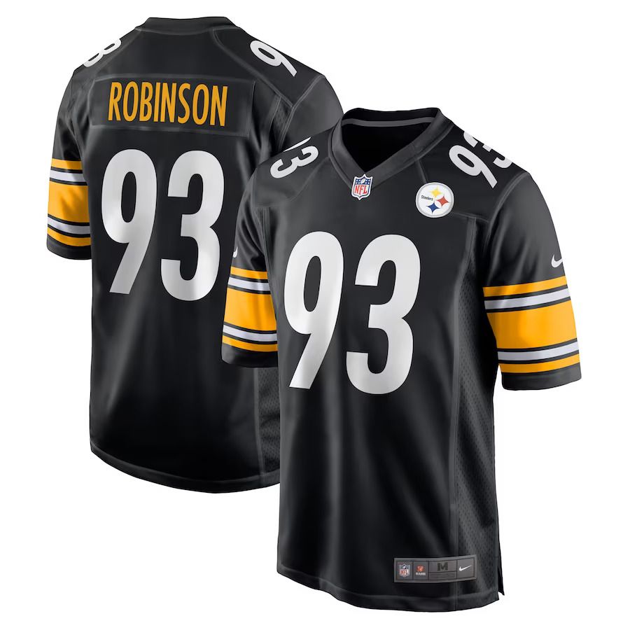 Men Pittsburgh Steelers 93 Mark Robinson Nike Black Game Player NFL Jersey